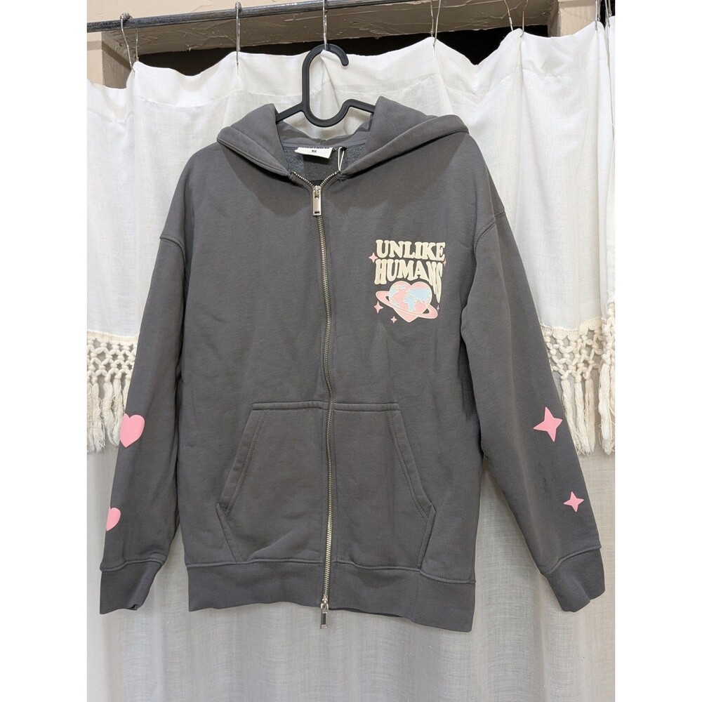 Unlike Humans Oversized Gray Zip Up Women’s Size XS